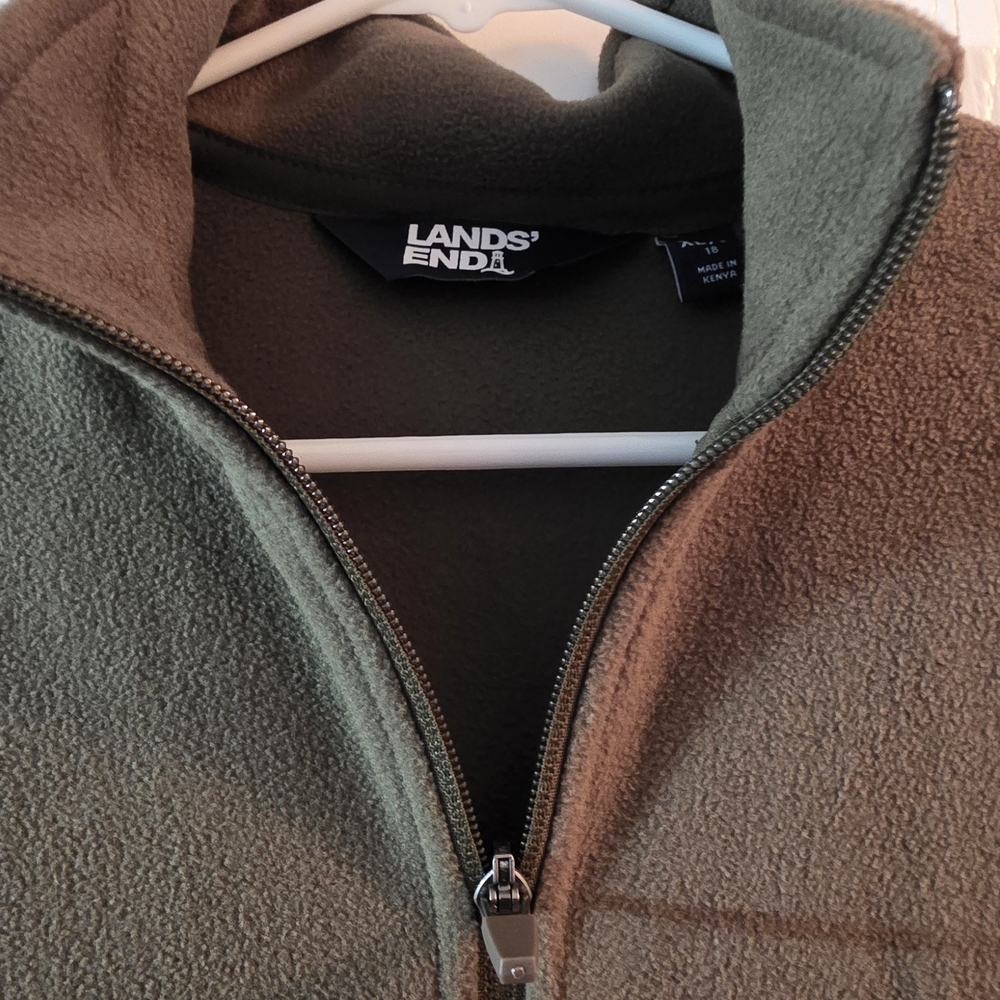 Lands' End Women's Olive Zip-Up Jacket - Picture 2 of 5